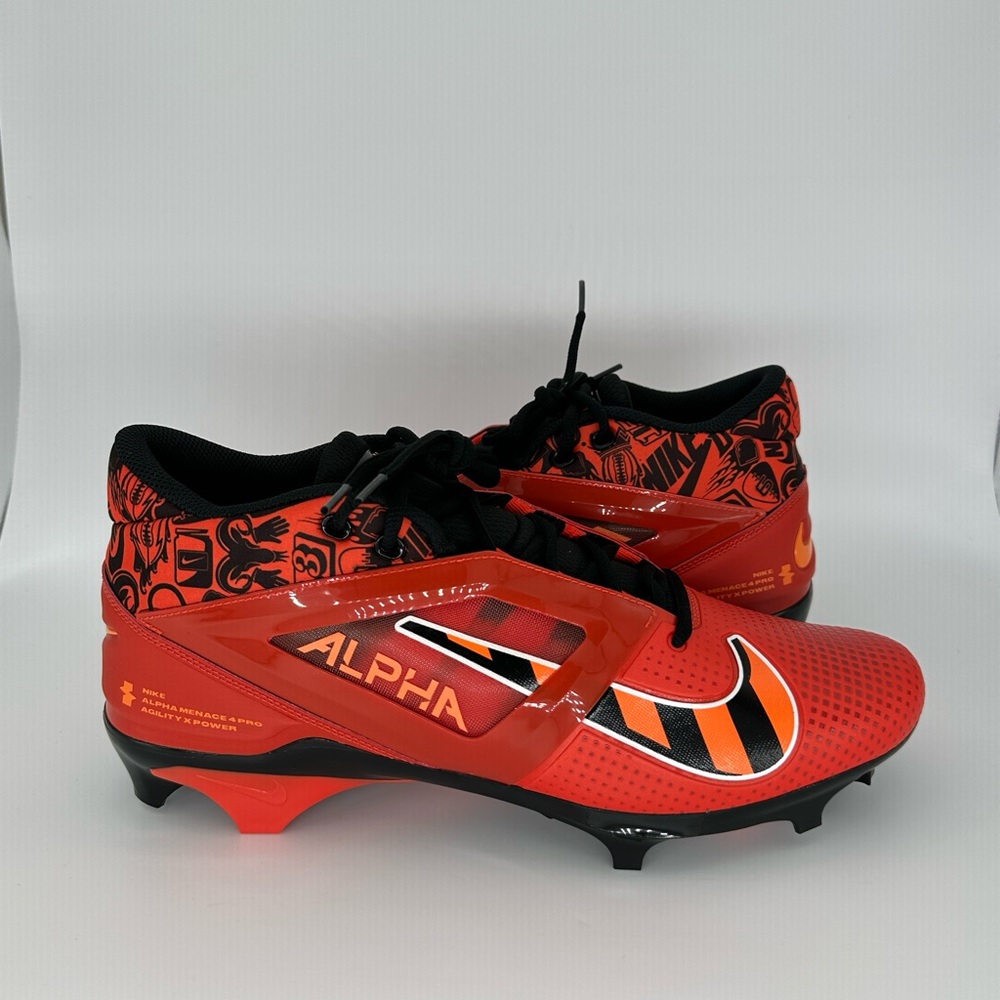 New Nike Alpha Menace 4 Pro Picante Red Black Football FQ3984-600 Men's Size 13
